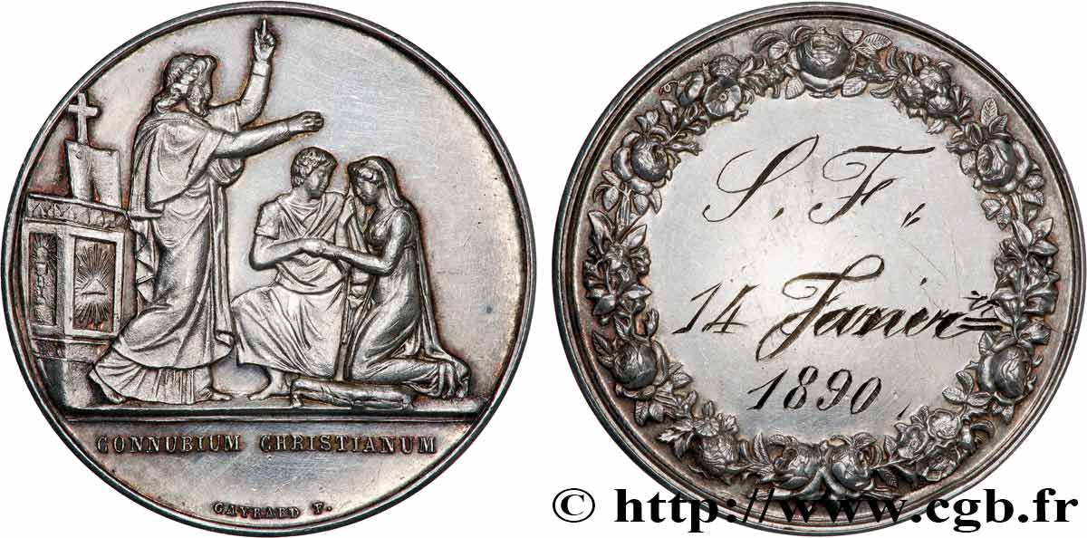LOVE AND MARRIAGE Médaille de mariage, Connubium Christianum AU
