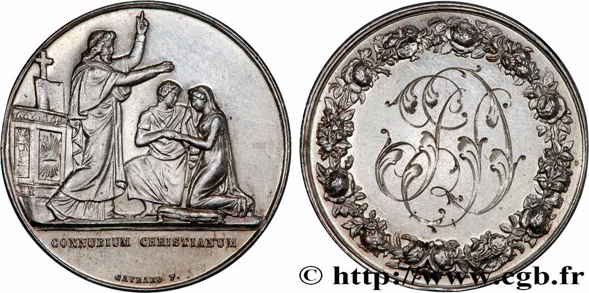 AMOUR ET MARIAGE Médaille de mariage, Connubium Christianum TTB/TTB+