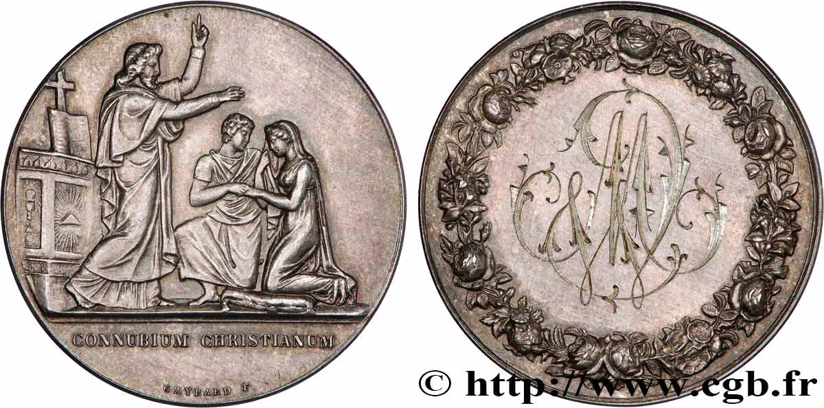 LOVE AND MARRIAGE Médaille de mariage, Connubium Christianum AU/AU