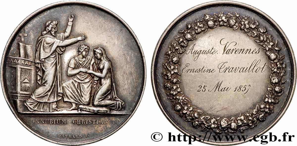 LOVE AND MARRIAGE Médaille de mariage, Connubium Christianum XF