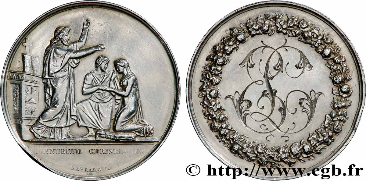 AMOUR ET MARIAGE Médaille de mariage, Connubium Christianum AU/XF