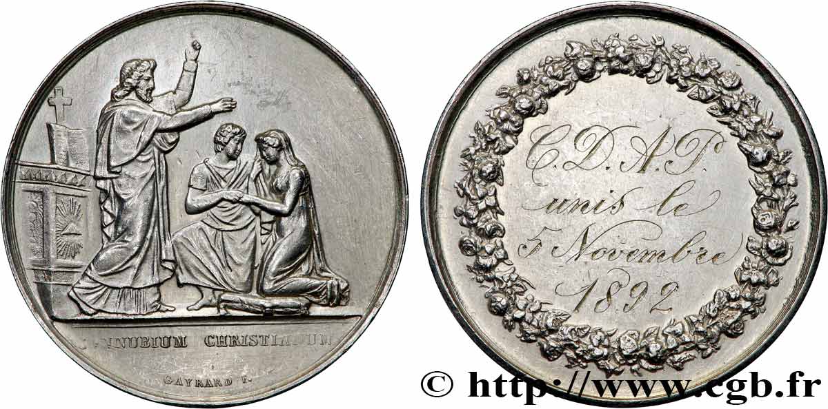 AMOUR ET MARIAGE Médaille de mariage, Connubium Christianum TTB+