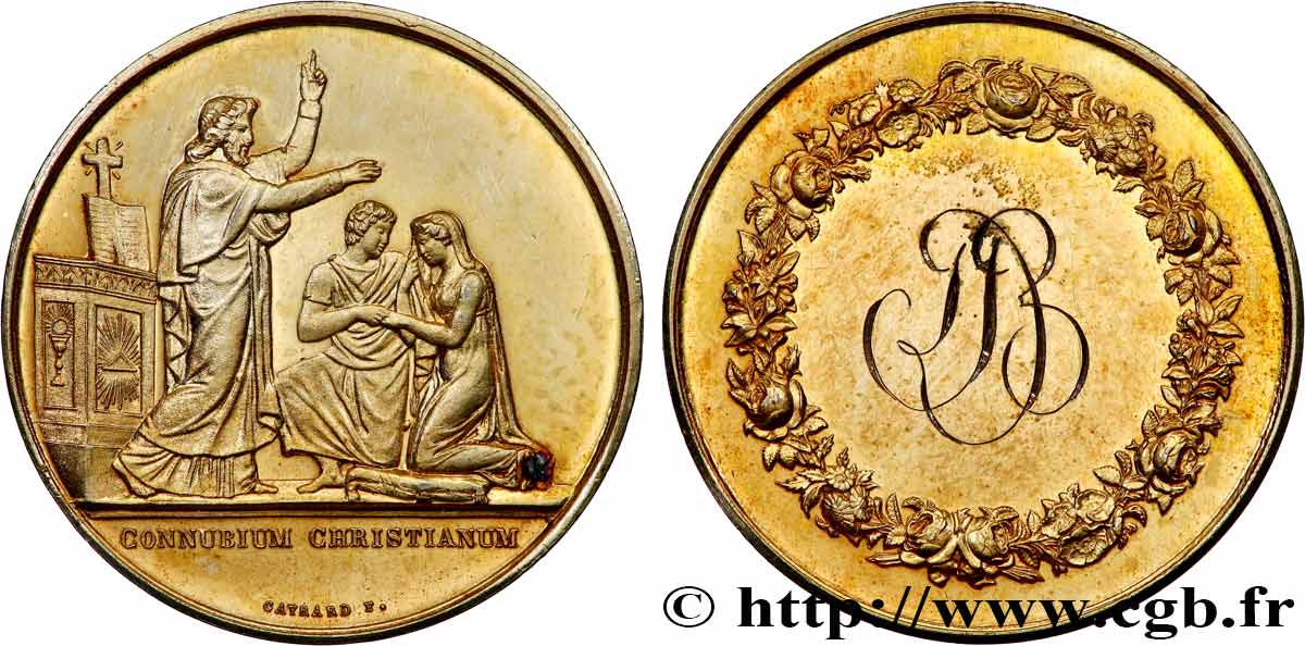 AMOUR ET MARIAGE Médaille de mariage, Connubium Christianum VZ+