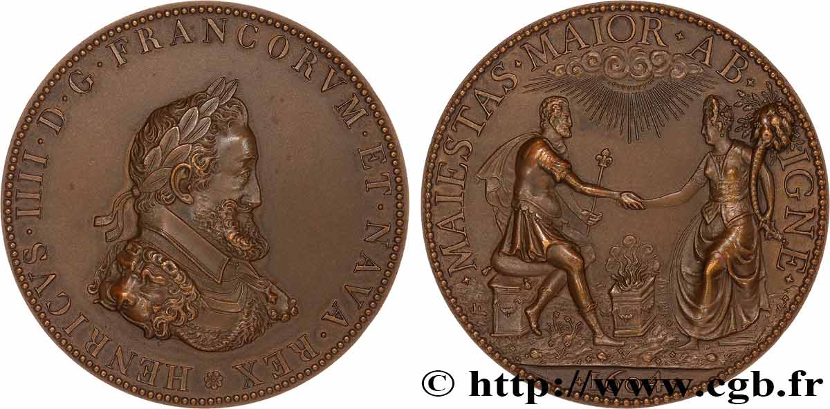 HENRY IV Médaille, Henri IV et Marie de Médicis, refrappe AU