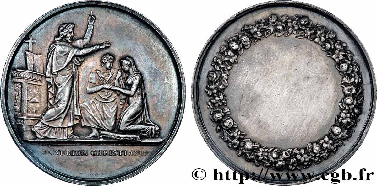 AMOUR ET MARIAGE Médaille de mariage, Connubium Christianum TTB+