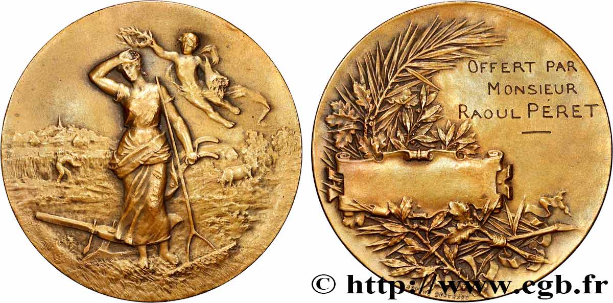 TROISIÈME RÉPUBLIQUE Médaille, offerte par Monsieur Raoul Péret TTB+