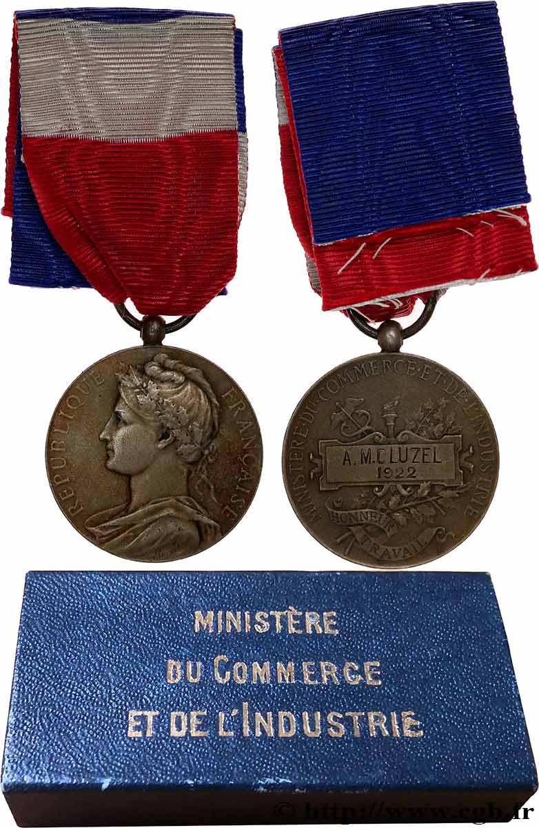 TROISIÈME RÉPUBLIQUE Médaille d’honneur du travail, 20 ans TTB+