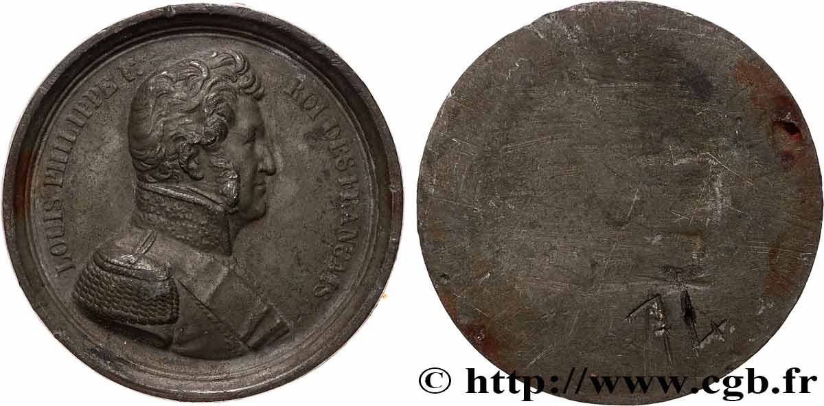 LOUIS-PHILIPPE I Médaille, Roi Louis-Philippe Ier, tirage uniface VF