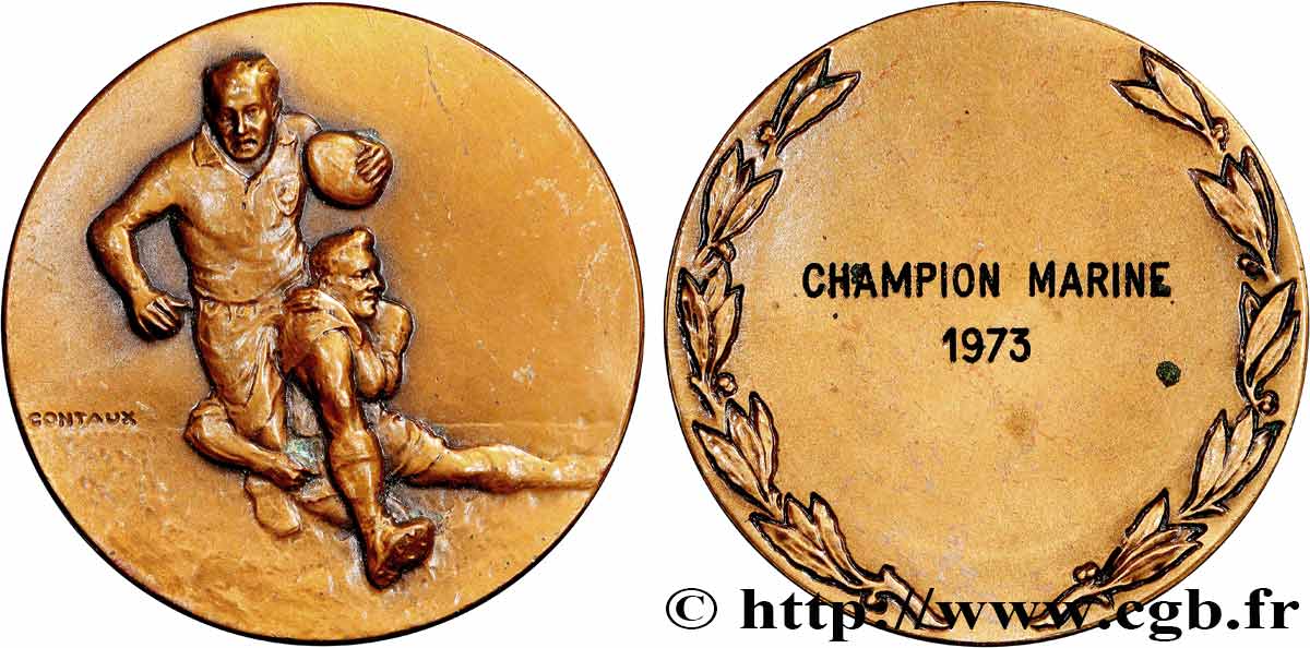 SPORTS Médaille, Rugby, Champion Marine fVZ