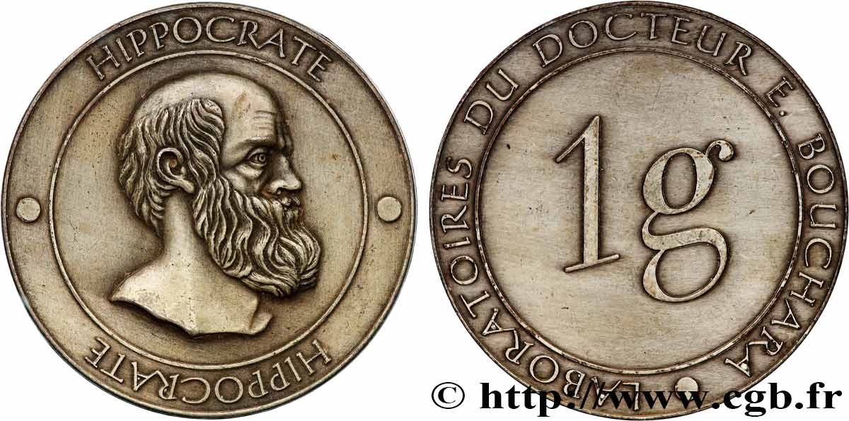 SCIENCES & SCIENTIFIQUES Médaille, Hippocrate, Laboratoire du docteur E. Bouchara TTB