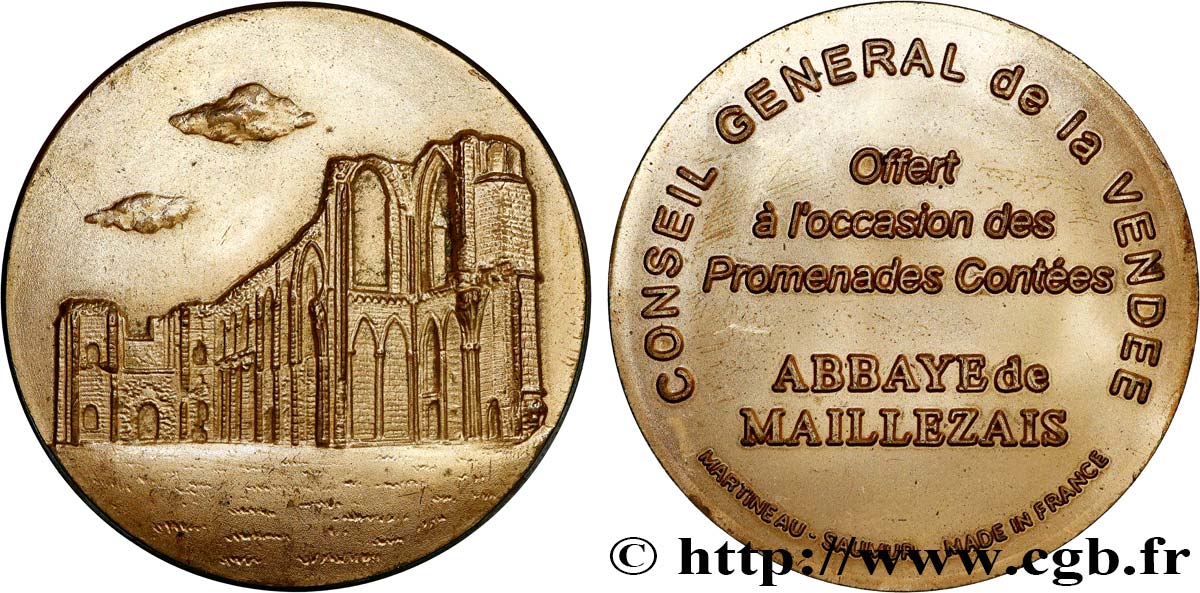 CONSEIL GÉNÉRAL, DÉPARTEMENTAL OU MUNICIPAL - CONSEILLERS Médaille, Conseil général, Abbaye de Maillezais SPL