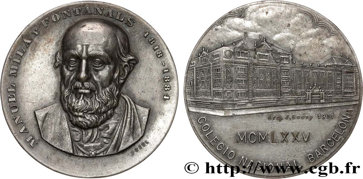 SPAIN Médaille, Manuel Milà i Fontanals AU