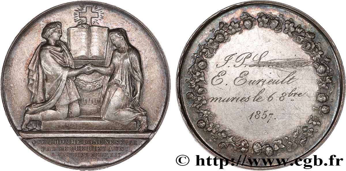 AMOUR ET MARIAGE Médaille de mariage, Evangile de St Mathieu TTB+