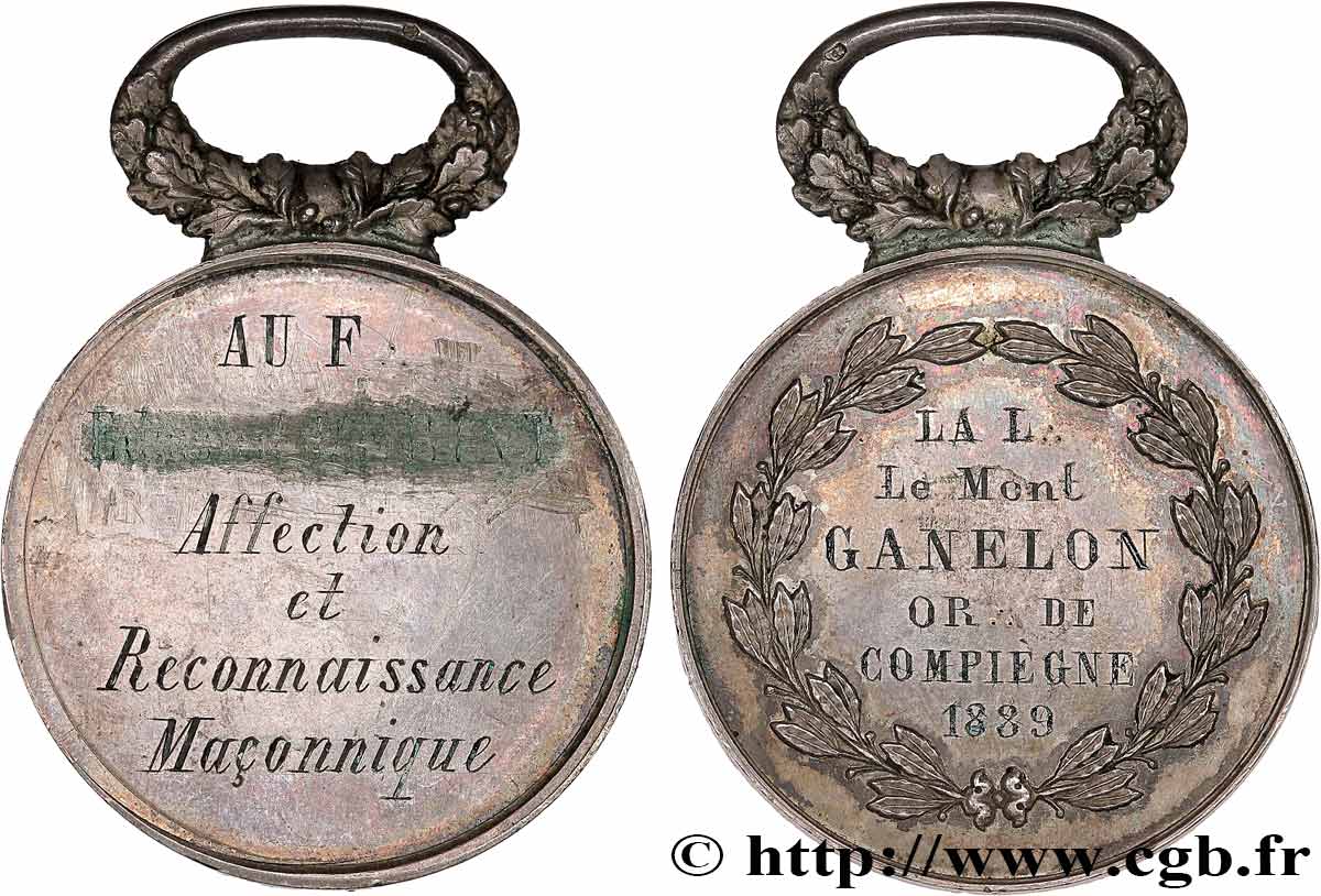 FRANC - MAÇONNERIE Médaille, Affection et reconnaissance maçonnique TTB+