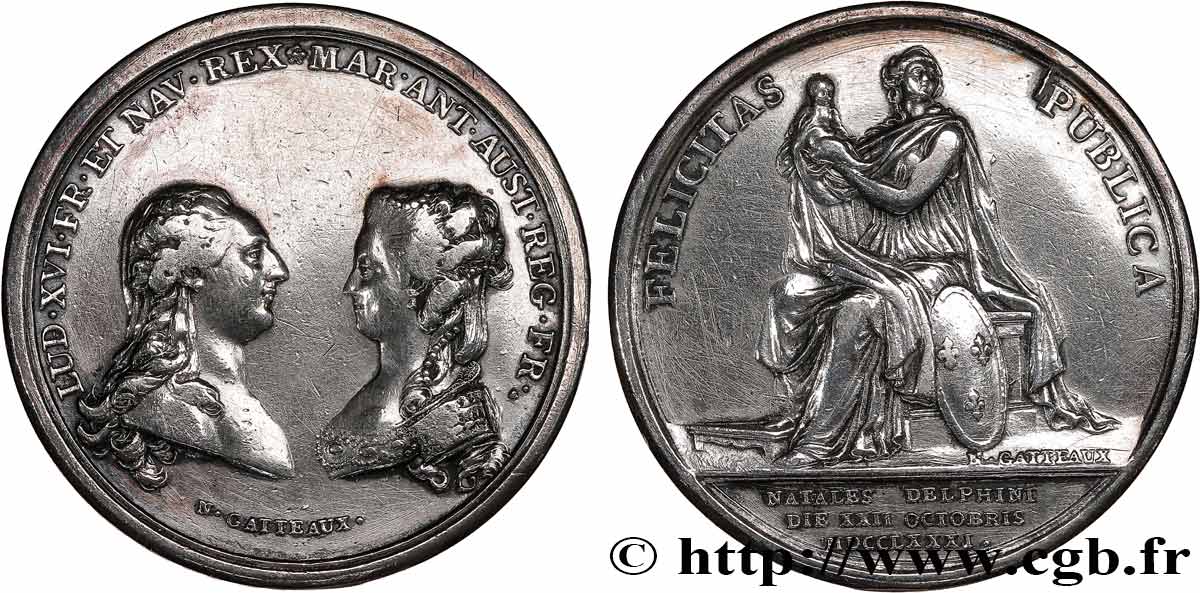 LOUIS XVI Médaille, Naissance du dauphin Louis-Joseph XF