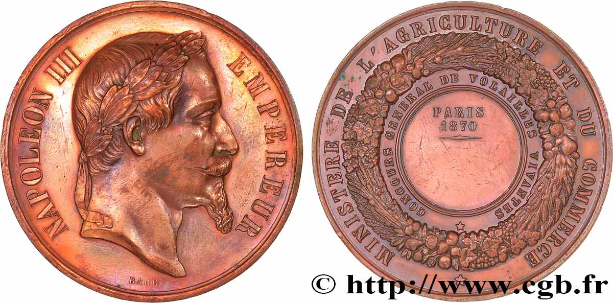 SECOND EMPIRE Médaille, Concours général de volailles vivantes TTB+
