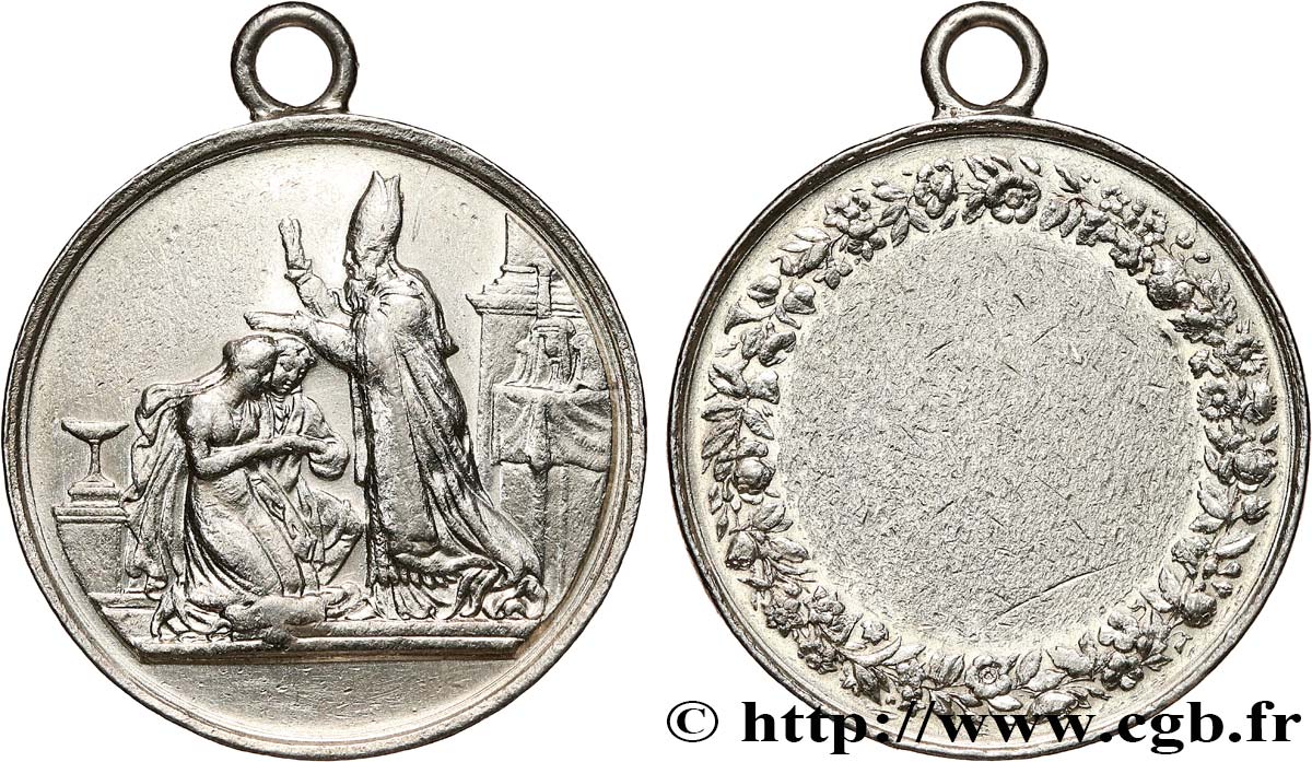 AMOUR ET MARIAGE Médaille de mariage, transformée en pendentif fSS