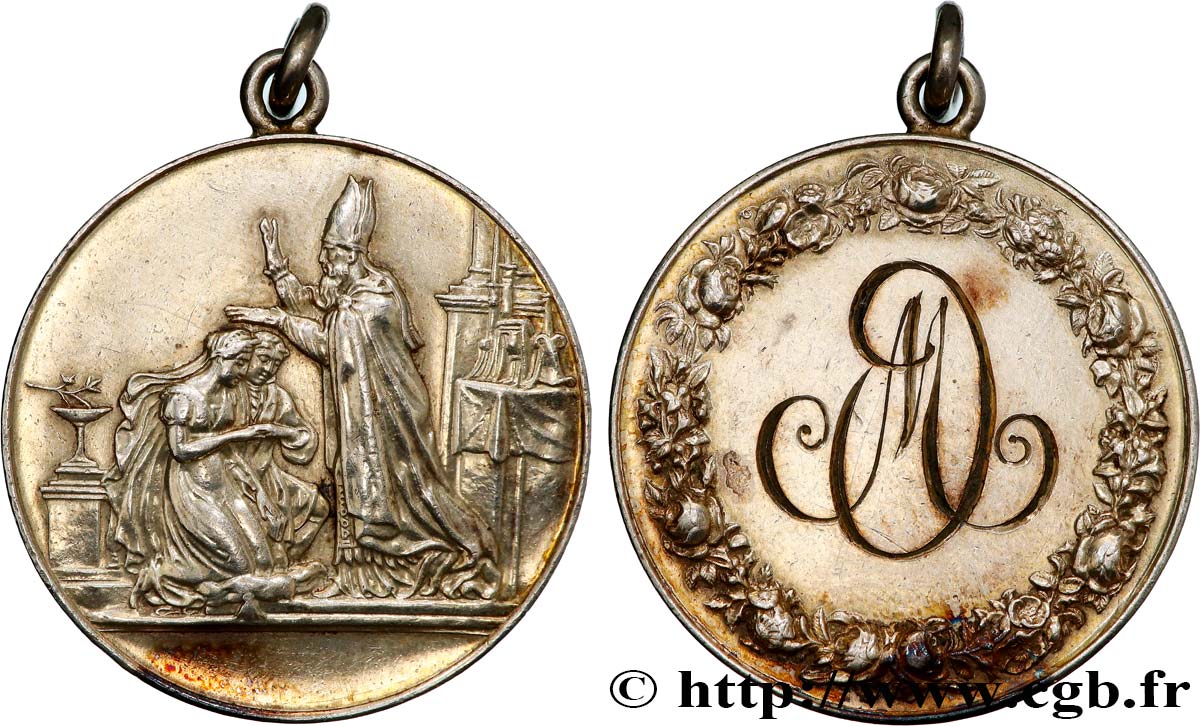 AMOUR ET MARIAGE Médaille de mariage, transformée en pendentif TTB