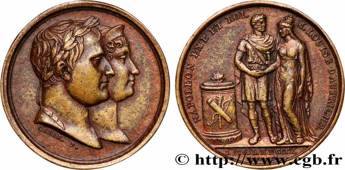 PRIMER IMPERIO Médaille, Mariage de Napoléon Ier et de Marie-Louise MBC
