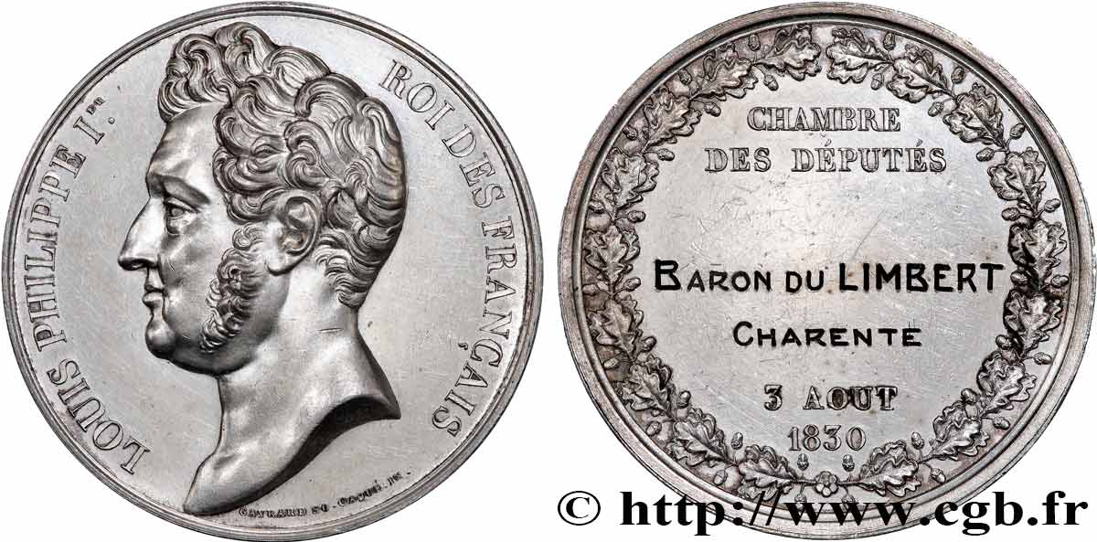 LUDWIG PHILIPP I Médaille parlementaire, François, baron Pougeard du Limbert VZ
