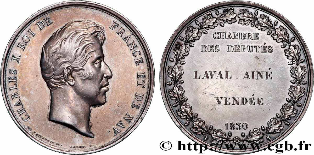 CHARLES X Médaille Parlementaire, Laval, Pierre Louis Antoine AU