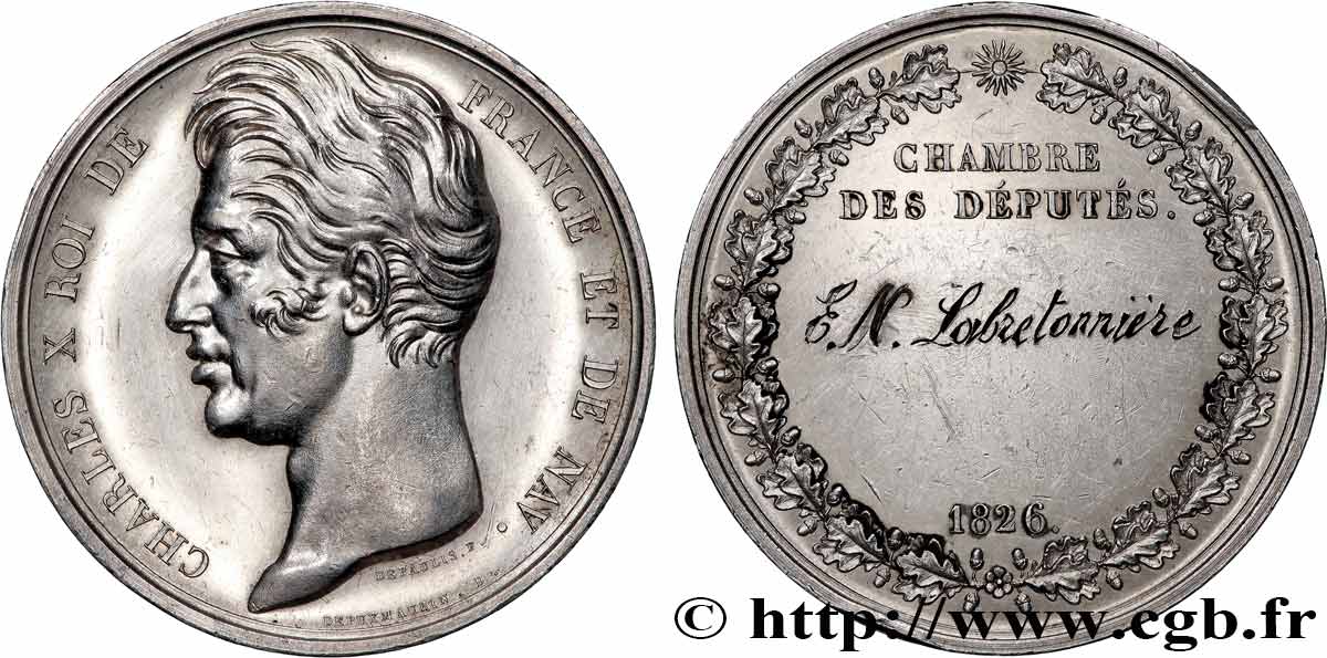 CHARLES X Médaille Parlementaire, Esprit, Nicolas de Labretonnière  AU