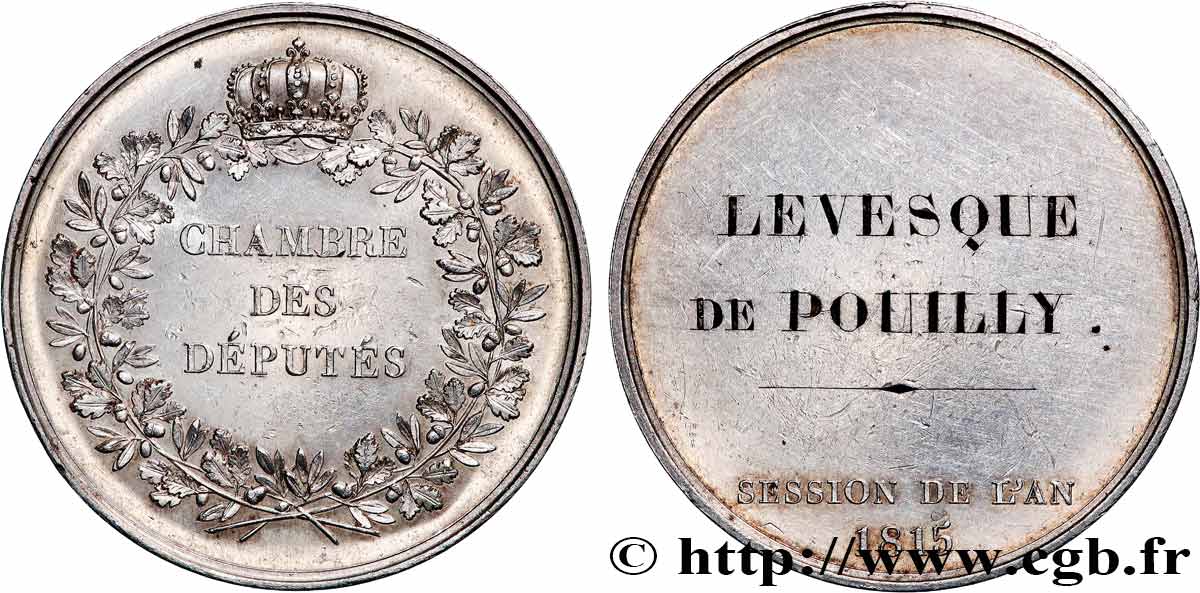 LUIS XVIII Médaille, Chambre des députés EBC