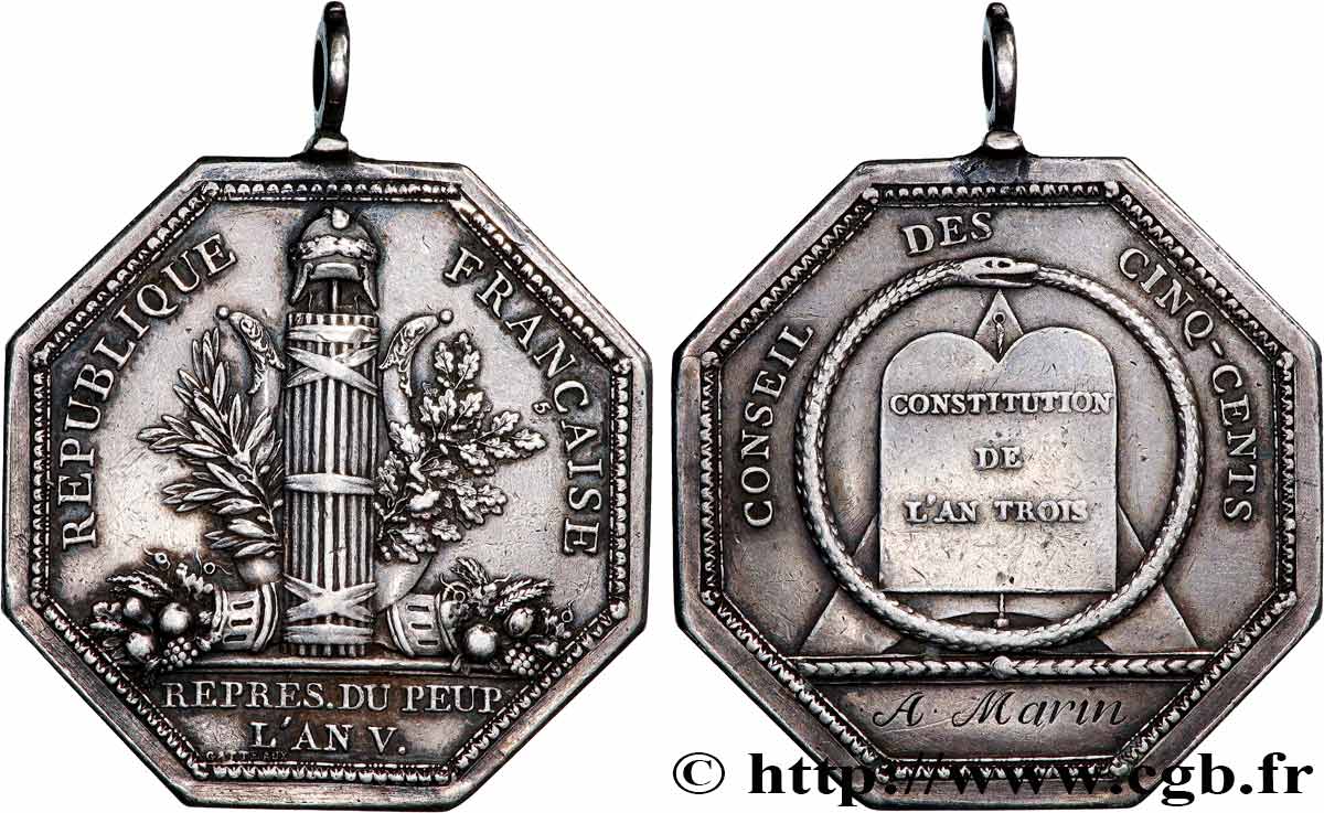 DIRECTOIRE Médaille, Conseil des Cinq-cents AU