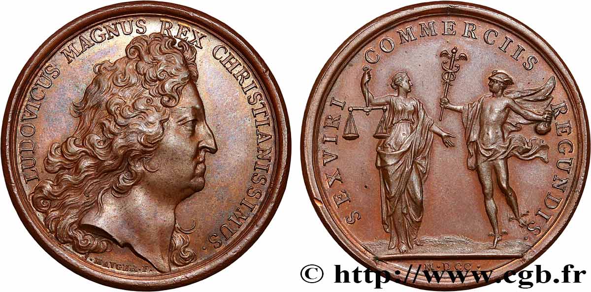 LOUIS XIV  THE SUN KING  Médaille, Chambre de commerce MS