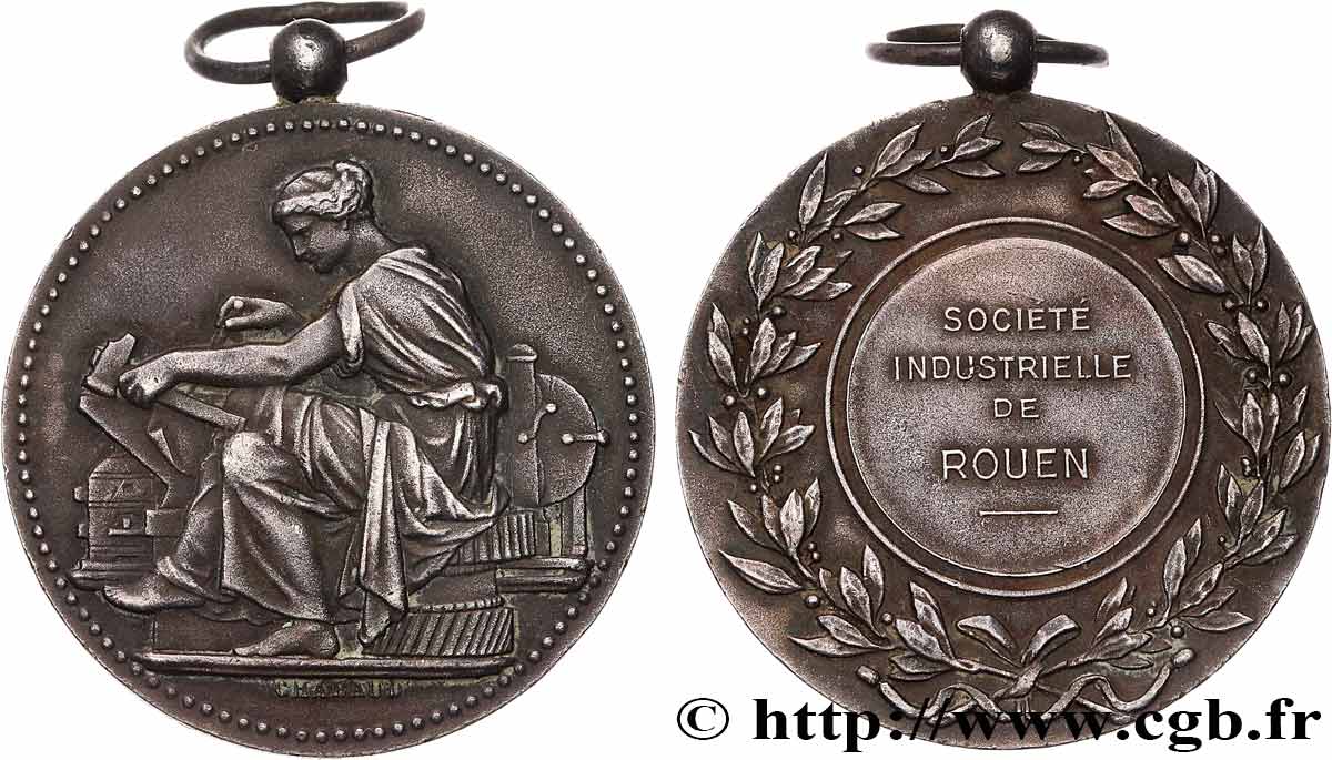 III REPUBLIC Médaille, Société industrielle de Rouen AU