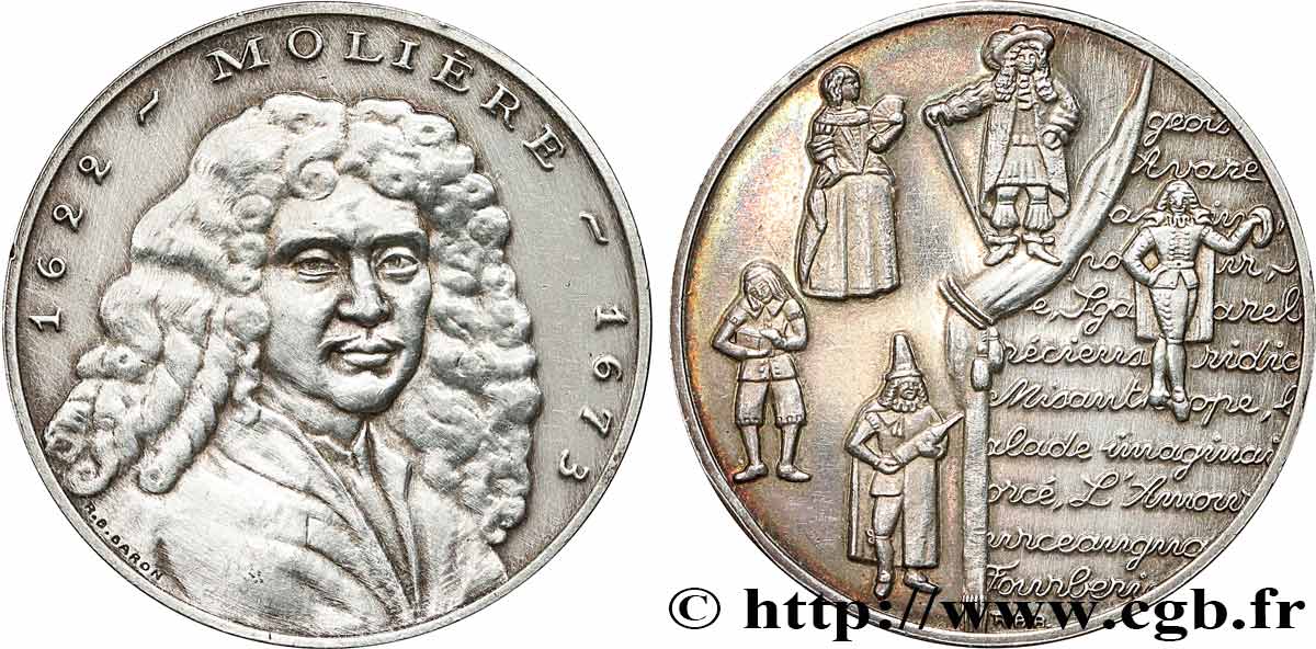LITTÉRATURE : ÉCRIVAINS/ÉCRIVAINES - POÈTES Médaille, Molière TTB+