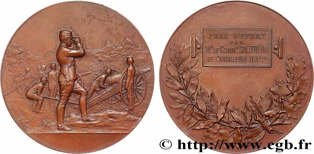 TROISIÈME RÉPUBLIQUE Médaille, Prix offert par le commandant Gautreau TTB+/SUP