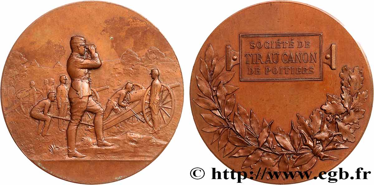 TROISIÈME RÉPUBLIQUE Médaille, Société de tir au canon SUP