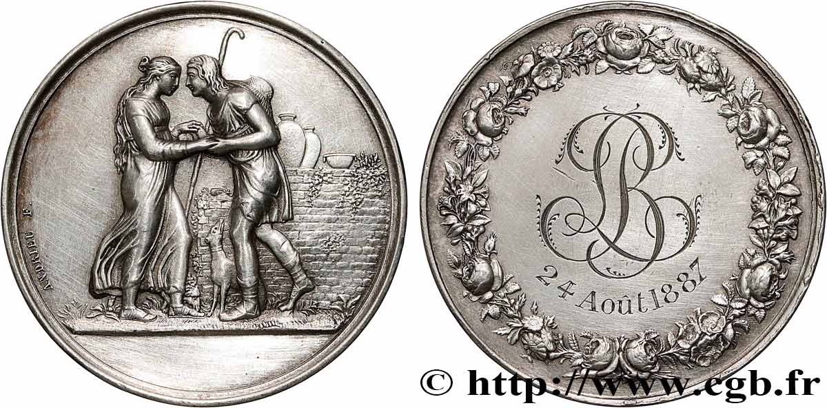 AMOUR ET MARIAGE Médaille de mariage, Jacob et Rachel, Stéphanie Napoléon et le Prince Louis de Bade fVZ
