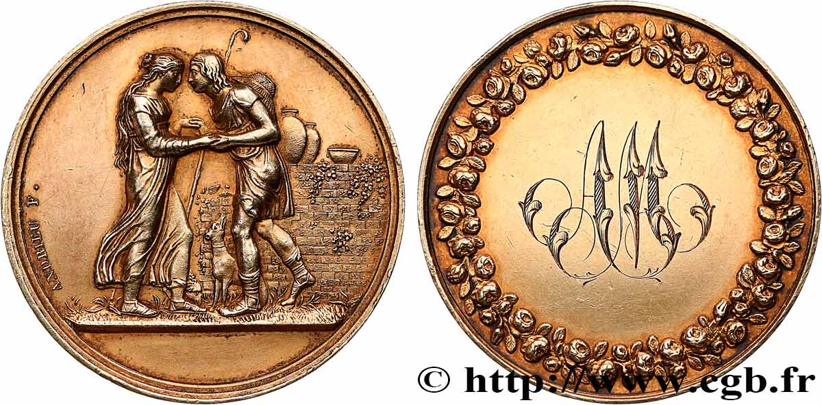 AMOUR ET MARIAGE Médaille de mariage, Jacob et Rachel, Stéphanie Napoléon et le Prince Louis de Bade TTB