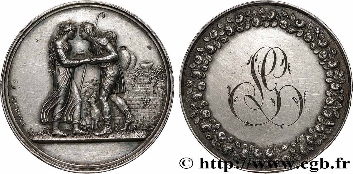 AMOUR ET MARIAGE Médaille de mariage, Jacob et Rachel, Stéphanie Napoléon et le Prince Louis de Bade TTB