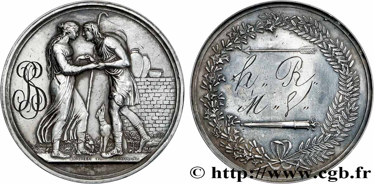 AMOUR ET MARIAGE Médaille de mariage, Jacob et Rachel, Stéphanie Napoléon et le Prince Louis de Bade TTB