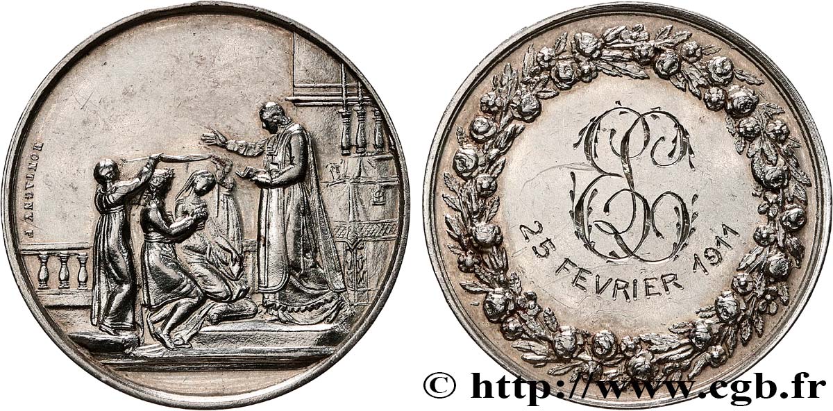 AMOUR ET MARIAGE Médaille de mariage TTB+