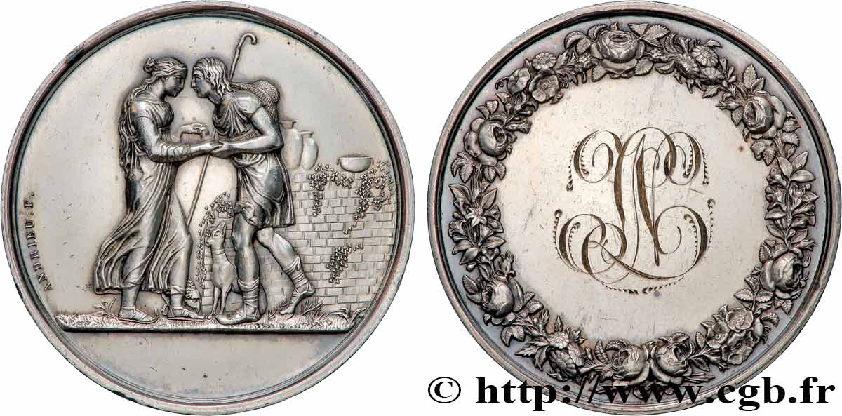 LOVE AND MARRIAGE Médaille de mariage, Jacob et Rachel, Stéphanie Napoléon et le Prince Louis de Bade XF/AU
