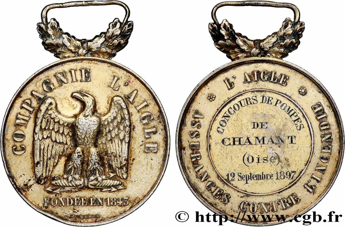 LES ASSURANCES Médaille, L’Aigle, Concours de pompes SS