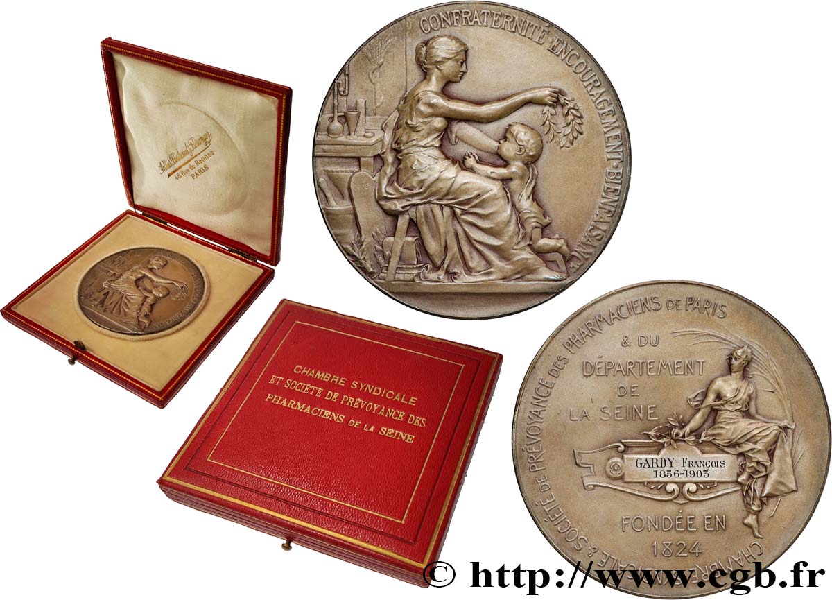 ASSURANCES Médaille, Chambre syndicale et société de prévoyance des pharmaciens de la Seine SUP