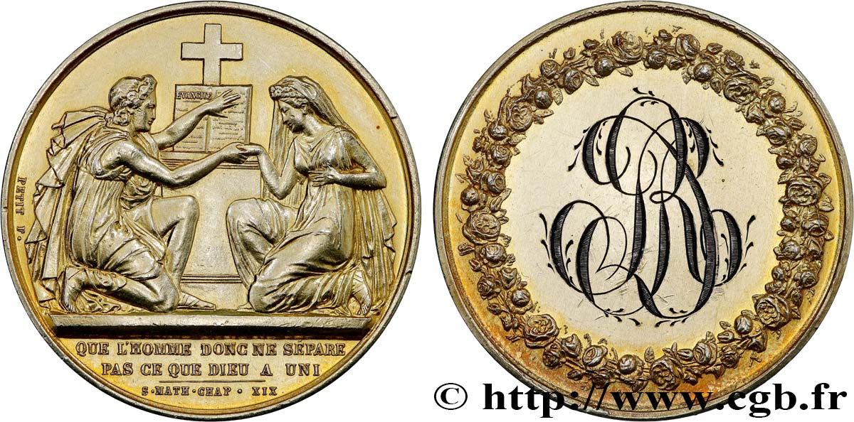 AMOUR ET MARIAGE Médaille de mariage, Evangile de St Mathieu  fVZ