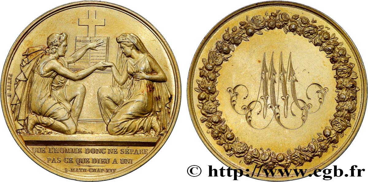 LOVE AND MARRIAGE Médaille de mariage, Evangile de St Mathieu  AU
