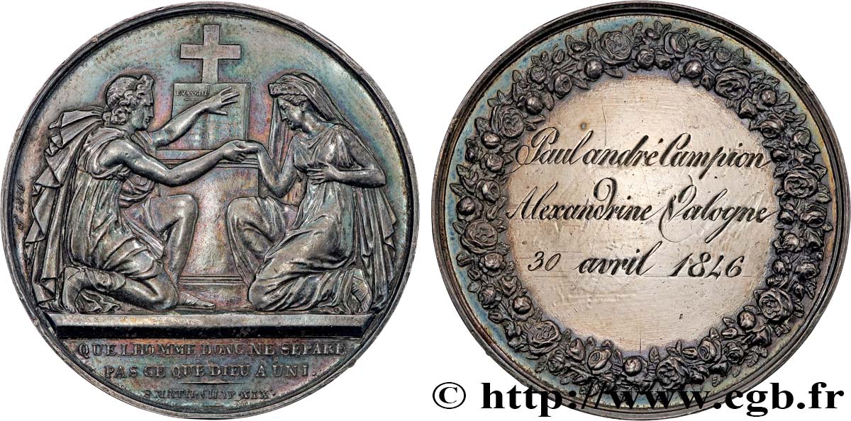 AMOUR ET MARIAGE Médaille de mariage, Evangile de St Mathieu  q.SPL