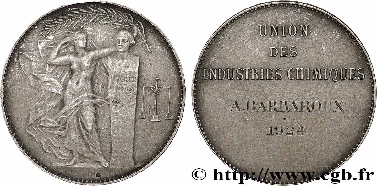 INDUSTRIE LOURDE Médaille de récompense, Union des industries chimiques XF/AU
