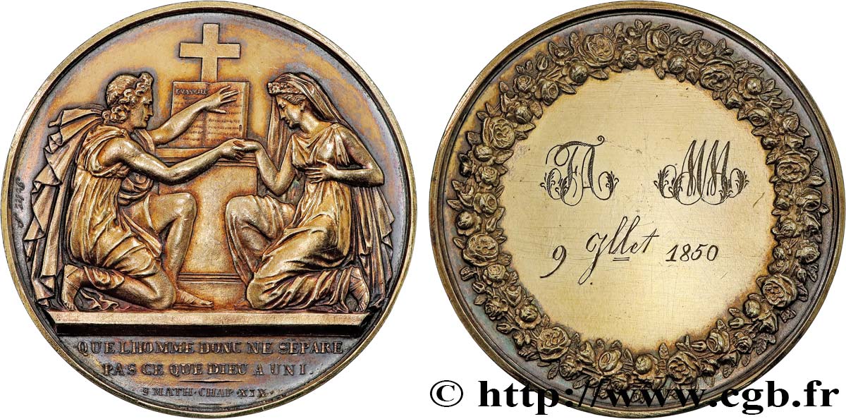 AMOUR ET MARIAGE Médaille de mariage, Evangile de St Mathieu  fVZ