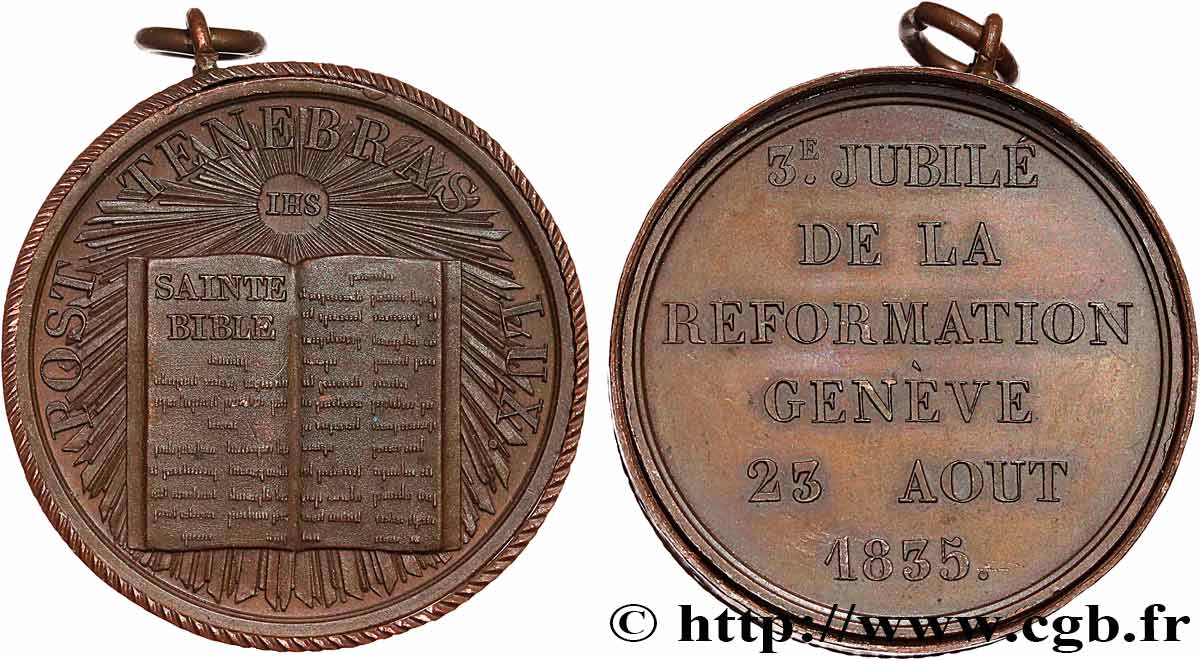 SCHWEIZ Médaille pour les 300 ans de la Réforme fVZ