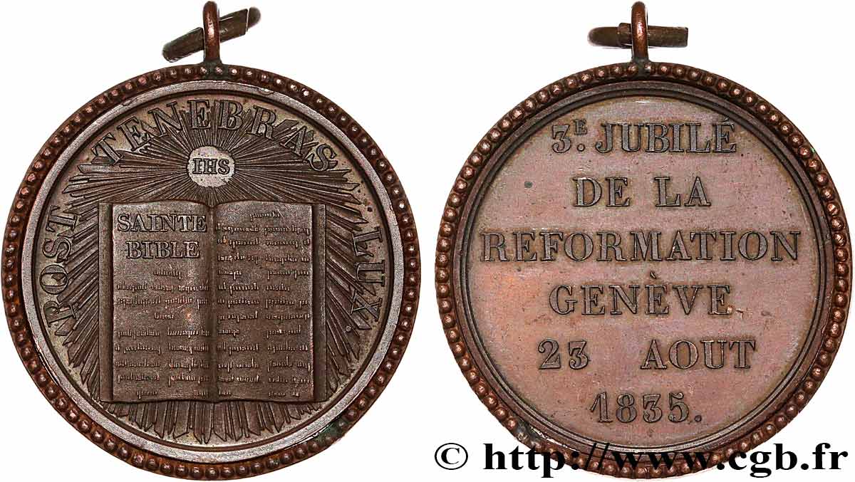 SUISSE Médaille pour les 300 ans de la Réforme TTB+