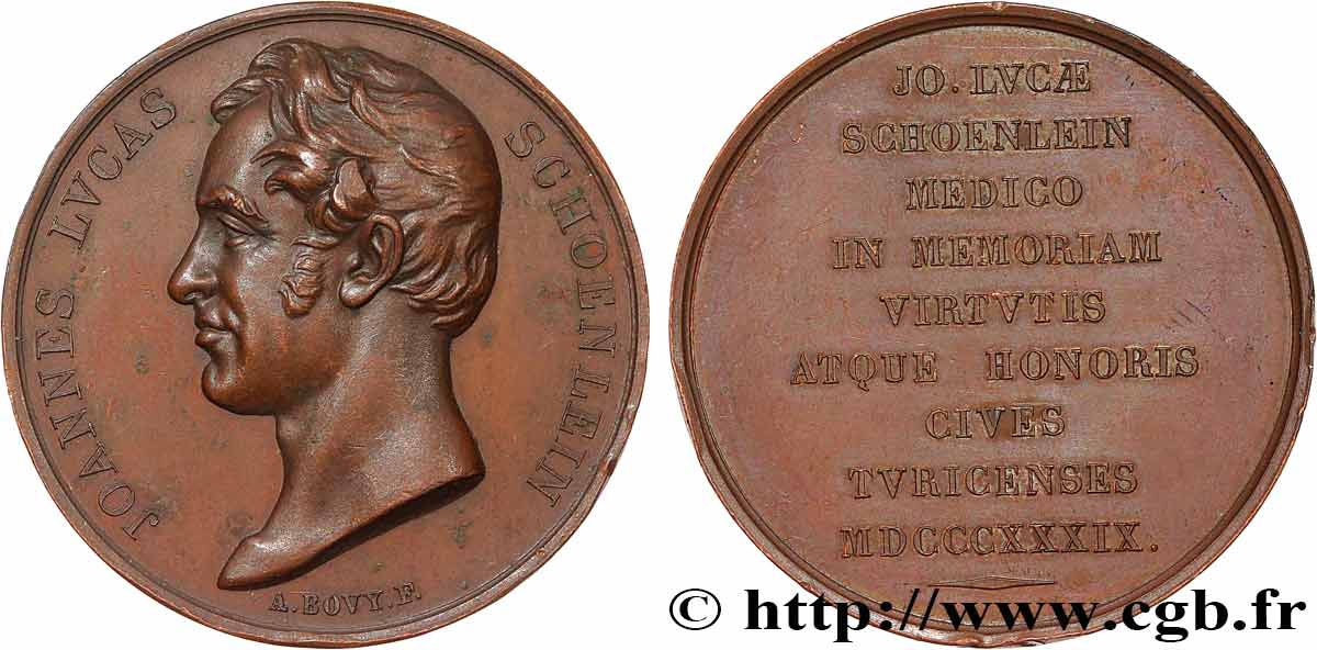 SCIENCES & SCIENTIFIQUES Médaille, Johann Lukas Schönlein VZ/fVZ