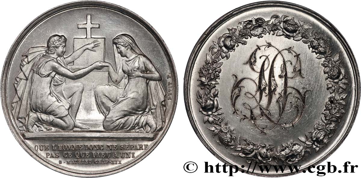 AMOUR ET MARIAGE Médaille de mariage EBC+/EBC